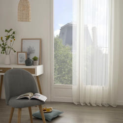 Voilage "Moly" tamisant 135 x 240 cm Atmosphera - Ivoire