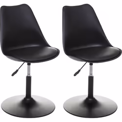 Lot de 2 chaises déco hauteur ajustable style scandinave Aiko Atmosphera - Noir
