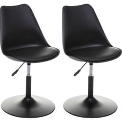Lot de 2 chaises déco hauteur ajustable style scandinave Aiko Atmosphera - Noir