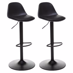 Lot de 2 tabourets bar déco style scandinave Aiko Atmosphera - Noir