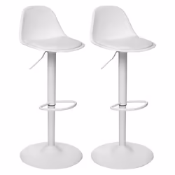 Lot de 2 tabourets bar déco style scandinave Aiko Atmosphera - Blanc