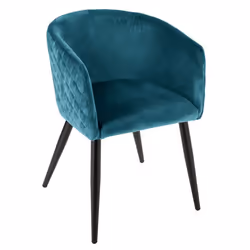 Fauteuil déco en velours "Marlo" Atmosphera - Bleu canard