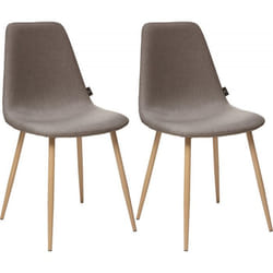 Lot de 2 chaises style Vintage "Marylin" pieds métal imitation hêtre Atmosphera - Taupe
