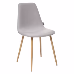 Chaise style Vintage "Marylin" pieds métal imitation hêtre Atmosphera - Gris clair