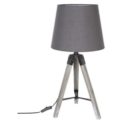 Atmosphera - Lampe trépied 'Runo' Hauteur 58 cm Bois & Gris