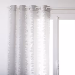 Voilage fines rayures "Liah" tamisant 140 x 240 cm Atmosphera - Blanc