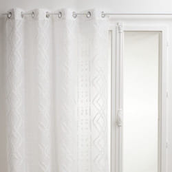 Voilage Jacquard 'Sama' tamisant 140 x 240 cm Atmosphera Couleur: Blanc