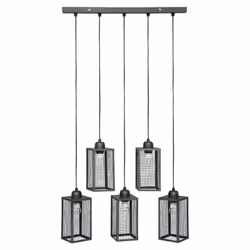 Suspension style loft new-yorkais "Hune" métal noir Atmosphera
