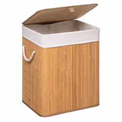 Descriptif : Le panier à linge couleur Bambou ou Noir 60 litres d'Atmosphéra met en valeur les belles matières grâce à son re ...