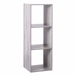 Étagère colonne 3 cases Mix Effet chêne Gris Atmosphera