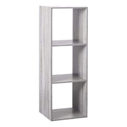 Étagère colonne 3 cases Mix Effet chêne Gris Atmosphera