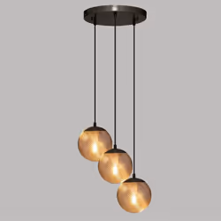 Suspension "Night" verre & métal doré Diamètre 15 cm d'Atmosphera