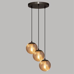 Suspension "Night" verre & métal doré Diamètre 15 cm d'Atmosphera
