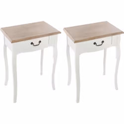 Lot de 2 tables de chevet 1 tiroir "Chrysta" Atmosphera - Blanc