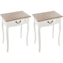 Lot de 2 tables de chevet 1 tiroir "Chrysta" Atmosphera - Blanc