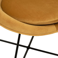 Fauteuil 'Evan' en velours & pieds or Atmosphera Couleur: Ocre