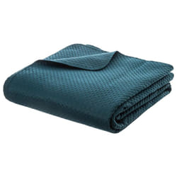 Dessus de lit 260 x 240 cm + 2 Taies 60 x 60 cm "Dolce" Atmosphera - Couleur: Bleu canard