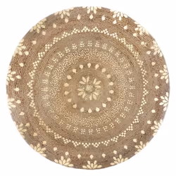 Tapis rond jute vegetale "Shine" diamètre 115 cm Atmosphera