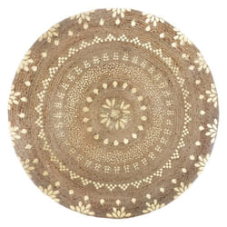 Tapis rond jute vegetale "Shine" diamètre 115 cm Atmosphera