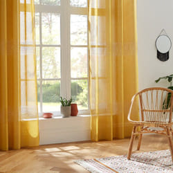 Atmosphera - Voilage tissé sablé 'Sab' 140 x 240 cm Couleur: Ocre