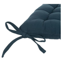 Galette de chaise à nouettes 38 x 38 cm Atmosphéra - Couleur: Bleu