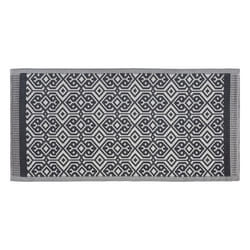 Tapis d'extérieur géométrique 90 x 180 cm Atmosphera - Mandala Noir