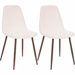 Lot de 2 chaises lignes contemporaines "Marylin" pieds métal effet bois Atmosphera