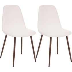 Lot de 2 chaises lignes contemporaines "Marylin" pieds métal effet bois Atmosphera