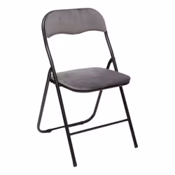 Chaise pliante en velours "Easy" Atmosphera - Gris