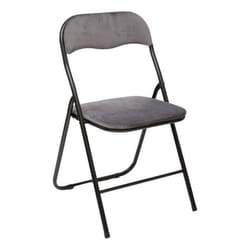 Chaise pliante en velours "Easy" Atmosphera - Gris