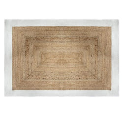 Tapis en jute naturel végétale 120 x 170 cm Atmosphera - Blanc