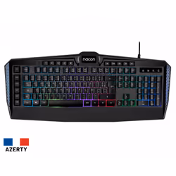 NACON CL-210, Taille réelle (100 %), USB, Clavier à membrane, AZERTY, LED RGB, Noir