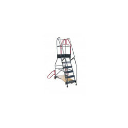 Escabeau roulant à immobilisation automatique charge 150 kg 7 marches Ht travail 3620 mm - Fimm