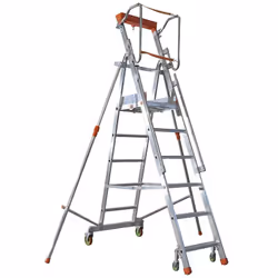 Fimm - Plateforme de magasinage en aluminium repliable charge 150 kg 4 marches haut. travail 2830 mm Les avantages de cette p ...
