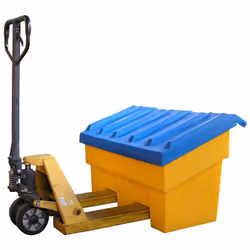 Fimm - Bac à sel, sable et absorbant 300 L en PEHD jaune à couvercle bleu Idéal pour stocker sel, sable et absorbant. Bac en  ...