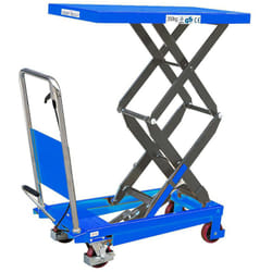 Table élévatrice manuelle double ciseaux charge 150 kg Diam roues 100 mm - Fimm