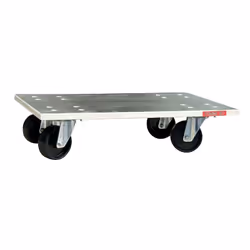 Plateau bois de qualité et très résistant recouvert de tapis antidérapant Glissnot imputrescible. Roues caoutchouc (210 kg),  ...