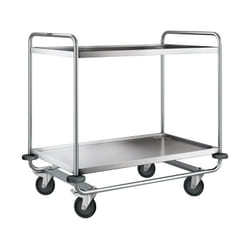Servante inox charge 160 kg 2 plateaux 1000 x 600 mm Diam roues 125 mm - Fimm