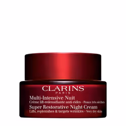 Clarins Super Restorative Night Cream, Crème de nuit, Femmes, Peau sèche, Peau très sèche, Visage, Cou, Anti-âge, Anti-taches ...
