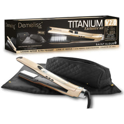 Coffret lisseur vapeur + tapis trousse 2-en-1 - SAINT ALGUE - Demeliss Exclusive Set Tita V2 - Titanium - Gold