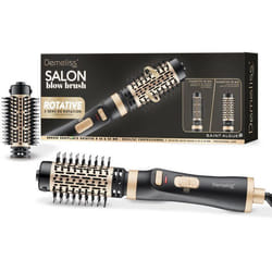 Brosse soufflante rotative - SAINT ALGUE - Demeliss Salon Blow Brush - 1000 W - 2 têtes - 3 températures - Noir / Or