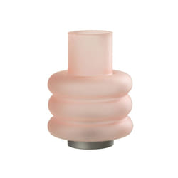 J-line - Lampe avec led en verre rose 17x17x24 cm
