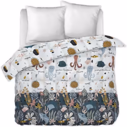 Couette imprimée 240x260 cm avec taies Coton Octopia