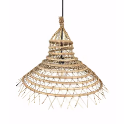 ABAT-JOUR EN FIBRE DE PALMIER DATTIER : La suspension GAIA, issue de l'artisanat, est fabriquée en fibres de palmier dattier  ...