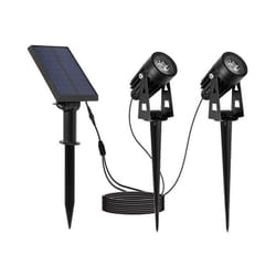 Lumisky - Doubles spots solaires 2 en 1 a piquer ou a fixer roundy - H27 cm - led blanc froid