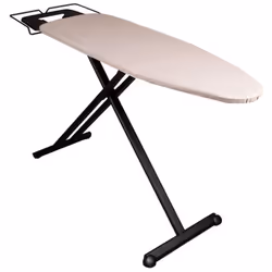 La table à repasser pliable BAT-PERFECT LICHT en aluminium 125x40cm ultra légère dispose d'un repose centrale vapeur et de ro ...
