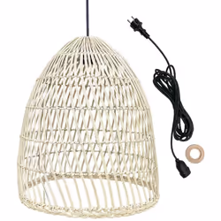ABAT-JOUR EN ROTIN NATUREL : La suspension PAULO OUTDOOR CABLE, issue de l'artisanat, est fabriquée en rotin naturel. Le roti ...