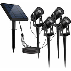 Lumisky - Quatre spots solaires reliés 4x roundy Noir Plastique 200LM