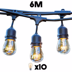 Guirlande lumineuse E27 raccordable : Mafy Light Connectable est une guirlande lumineuse à ampoules E27 à filament qui dispos ...