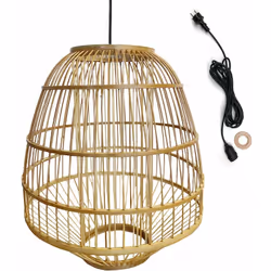 ABAT-JOUR EN ROTIN NATUREL : La suspension MYKONOS OUTDOOR CABLE, issue de l'artisanat, est fabriquée en rotin naturel. Le ro ...
